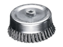 Brush cup harness, D125 mm, 32 harnesses, straight steel wire STH 0.50 mm, M14 fit