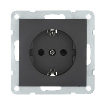 Socket with a/c, with blinds (black velvet) LK60