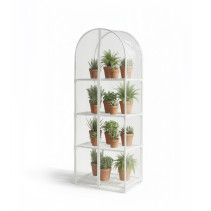 Greenhouse greenhouse on the windowsill Geoplastboard 59x39x160 cm 4 shelves with a cover arch color white