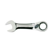 Short combination key with ratchet mechanism, 19 mm