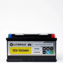 Натриевый стартово - тяговый аккумулятор LITOMAX Na+12V 100Ah 1500CCA IP68 R+