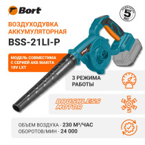 Battery blower BORT BSS-21Li-P (without battery and charger)