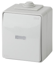 Выключатель ЭРА Эксперт 11-1602-03 с подсветкой IP65 10АХ-250В ОУ серый