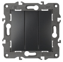 Выключатель ЭРА Elegance 14-1107-05 тройной 10АХ-250В IP20 антрацит