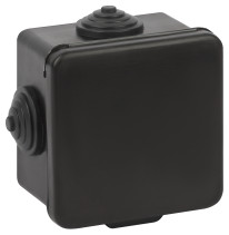 Soldering box ERA KOR-65-65-50- 4g-B open installation black 65x65x50mm with 4 vx hermetic drives. IP54