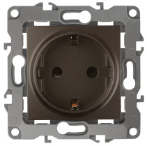 Розетка ЭРА Серия 12 12-2102-13 2P+E Schuko со шторками 16A-250В IP20 бронза