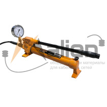 Manual hydraulic two-stage pump RNG-7010M (pressure gauge, 700 bar, 1.0 L, RVD 1.8 m) MALIEN
