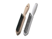 Щетка ручная для угловых швов с пластиковой ручкой, 3 рядная, нержавеющая прямая проволока ROF 0,35 мм, высота ворса 35 мм