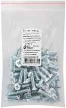 Винт с потайной головкой с полной резьбой оцинкованный DIN 965 6х20 (фасовка 100 шт)