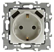 Розетка ЭРА Серия 12 12-4109-15 2P+E 16A-250В штор. с 2xUSB 5В-3А перламутр