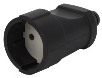 ERA Rx3-B Cable Socket without Grounding Straight PVC 10A Black