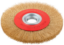 Корщетка-колесо, стальная латунированная волнистая проволока 200 мм
