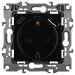 Розетка ЭРА Серия 12 12-4108-06 2P+E 16A-250В со шторками с USB type-A+C 5В-3А чёрный