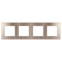 Frame for sockets and switches ERA Series 12 12-5104-04 for 4 posts, Satin, champagne