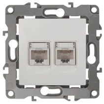 Розетка ЭРА Серия 12 12-3108-02 информационная двойная 2XRJ45 IP20 слоновая кость
