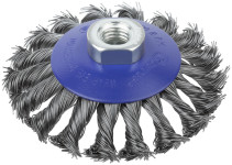 Щетка для УШМ, М14, тип "Тарелка", крученая проволока 0,5 мм, 100 мм, блистер, CUTOP Profi