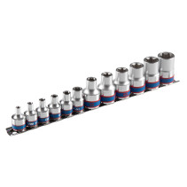 Набор торцевых головок 3/8", 1/2", TORX Е-стандарт, E4-E20, 12 предметов KING TONY 7113PR