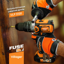 Дрель-шуруповерт аккумуляторный бесщеточный Villager VLP 5120, без АКБ и зу в комплекте