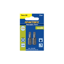 Бита отверточная ПРАКТИКА "Профи" Torx Tamper-25 х 25мм (2шт), блистер (035-660)