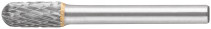 Carbide ball, 6 mm pin, type "C", cylindrical rounded 8x20x65 mm
