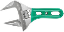 Adjustable "Smart" wrench, CrV, shortened, narrow jaws, scale, extra magnification.Grip 155 mm (43 mm)