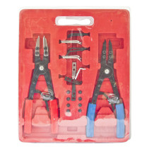 Set of locking ring pullers ER-86856 complete with replaceable jaws 265mm, 18pr., in a case EUREKA /1/10