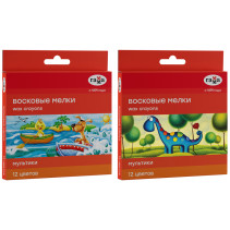 Wax crayons Gamma "Cartoons", 12 colors, round, cardboard. packaging, European weight NEW