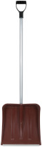 Plastic colored snow shovel, aluminum handle 380x365x1340 mm