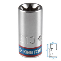 Головка торцевая TORX Е-стандарт 1/4", E10, L = 24 мм KING TONY 237510M