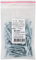 Винт с потайной головкой с полной резьбой оцинкованный DIN 965 4х30 (фасовка 100 шт)