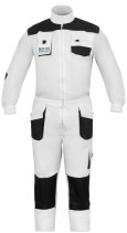 Master Color work jumpsuit, white, 7 pockets, size L
