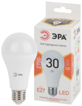 Лампа светодиодная ЭРА STD LED A65-30W-827-E27 30Вт груша теплый белый свет Е27