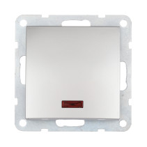 Switch 1-cl., with indicator (circuit 1L) 16 A, 250 B (silver metallic) LK60