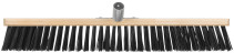 Wooden outdoor brush, stiff bristles, metal tool at an angle, 5-row, 600 mm