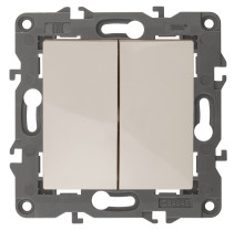 Выключатель ЭРА Elegance 14-1104-02 двойной 10АХ-250В IP20 слоновая кость