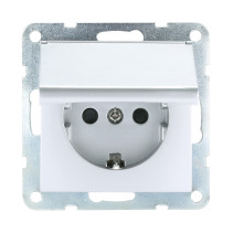 Socket with S/c, blinds and lid (silver metallic) LK60