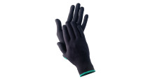 Nylon Pearl Gloves black 12 pairs, size 7(S)