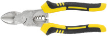 Multifunctional side cutters, eccentric hinge, rubberized handles, Profi 180 mm