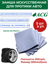 ACG SALPA 30 PACK 5 Blue perforated artificial suede, size 55 x 40 cm (300g/m) (pack. 5 pcs) 1014226