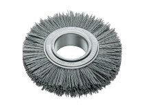 Щетка цилиндрическая гофрированная, Д150 мм, ширина 20 мм, нейлон абразив SIC K 180/1,0 мм, набор адаптеров - сет 3