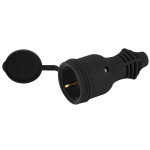 ERA RX11-B-IP44 Rubber Socket with earthing 16A IP44 Straight Black