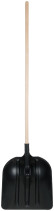 Plastic snow shovel, wooden handle 400x470x1600 mm