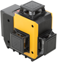 Уровень лазерный самоуспокаивающийся аккумуляторный Li-Ion, мультипризменный 3х360°, зеленый луч, диапазон 20 м, кейс