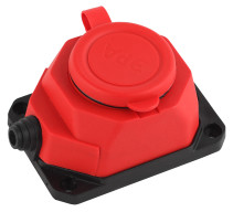 ERA K-1e-RED-IP44 rubber earthing pad 1 socket 16A IP44 red