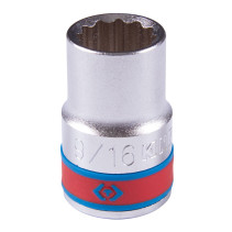 Standard twelve-sided socket 1/2", 9/16", inch KING TONY 433018S