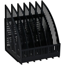Paper tray vertical STAMP "Line", prefabricated, 6 compartments, black