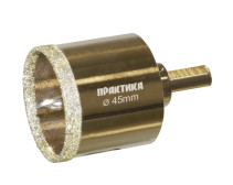Коронка алмазная ПРАКТИКА "Профи" по керамограниту/керамике 45х70мм, пилотное сверло, (1шт) (917-668)