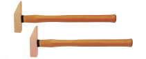Locksmith hammer square hammer 0.2 kg copper handle wood intrinsically safe, HORTZ