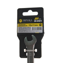 Ключ рожковый 10х11мм ER-51011 (Chrome vanadium) на держателе PRO ЭВРИКА 1/25