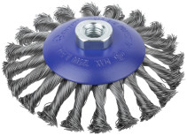 Щетка для УШМ, М14, тип "Тарелка", крученая проволока 0,5 мм, 125 мм, блистер, CUTOP Profi